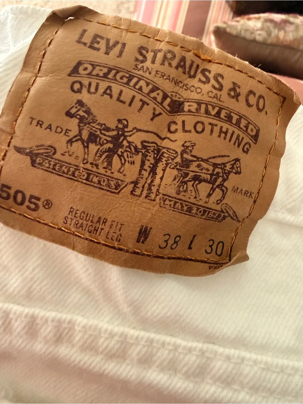 Levi's White 505 Straight-Leg Jean cut off shorts